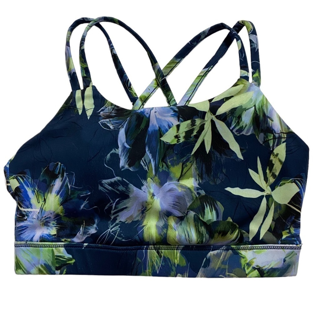 X by Gottex Criss Cross Strap Sports Bra Peach Skin Collection Floral Print XS